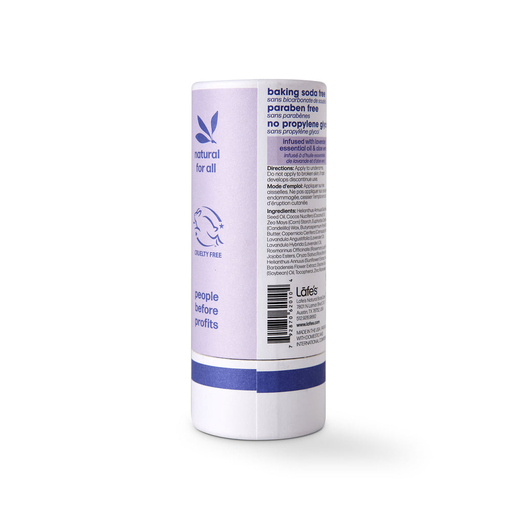 SIDE of Lafe's Paper Barrel Deodorant Stick Lavender & Aloe